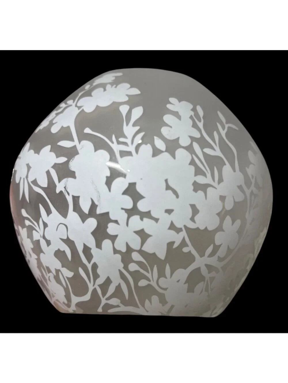 Frosted Glass Floral Pattern Electric Lamp 4.5 Inch